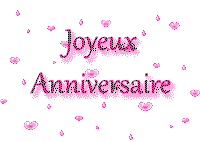 Gif animé joyeux anniversaire pluie de coeurs